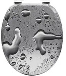 Woltu WC, Grau, Holzwerkstoff, Oval, 37x5.7x43 cm, Badezimmer, WC Ausstattung,...