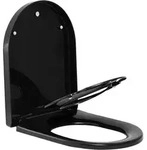 Woltu WC, Schwarz, Kunststoff, 36x4.4x45 cm, Badezimmer, WC Ausstattung, WC Sitze