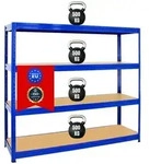 Proregal Schwerlastregal, Blau, Metall, Rechteckig, 180x180x60 cm, Freizeit,