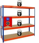 Proregal Schwerlastregal, Orange, Metall, Rechteckig, 200x180x60 cm, Freizeit,
