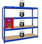 Proregal Schwerlastregal, Blau, Metall, Rechteckig, 240x180x60 cm, Freizeit,