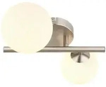 Globo Led-Wandleuchte, Opal, Nickel, Metall, Glas, F, 26x12.5x25 cm, Lampen &