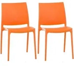 CLP Gartenstuhl, Orange, Kunststoff, 44x81x50 cm, Gartenm&ouml;bel, Gartenst&uuml;hle,