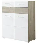 Carryhome Schuhschrank, Wei&szlig;, Eiche, Holzwerkstoff, Eiche, 2 F&auml;cher, 2 Schublade(n)