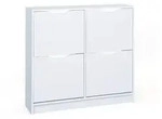 Mid.you Schuhkipper, Wei&szlig;, Holzwerkstoff, 4 F&auml;cher, 100x90x25 cm, Garderobe,