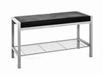 Carryhome Garderobenbank, Schwarz, Alu, Metall, Textil, 80x48x32 cm, Abstellfl&auml;che,
