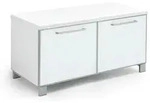 Garderobenbank Santina, Wei&szlig;, Glas, 84x45x40 cm, Goldenes M, Made in Germany,