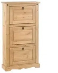 Idimex Schuhschrank, Kiefer, Kiefer, Holz, Kiefer, Vintage, 73x136x26 cm, FSC...