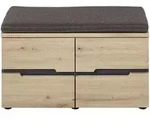 Voleo Garderobenbank, Graphit, Grau, Eiche Artisan, Textil, 2-Sitzer, 80x48x38 cm,