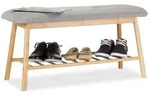 Relaxdays Schuhbank, Mehrfarbig, Holz, Textil, 90x44x34 cm, Garderobe,