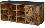 Mid.you Schuhbank, Dunkelbraun, Textil, 1-Sitzer, 110x48x30 cm, Garderobe,