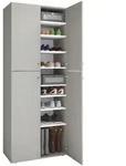Mid.you Schuhschrank, Grau, Kunststoff, 8 F&auml;cher, 70x182x37 cm, Garderobe,