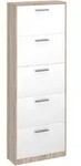 Vicco Schuhkipper, Wei&szlig;, Sonoma Eiche, Holzwerkstoff, 5 F&auml;cher, 5 Schubladen,