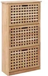 vidaXL Schuhschrank, Braun, Holz, Nussbaum, 3 F&auml;cher, 20x104x55 cm, Garderobe,