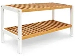 Relaxdays Schuhregal, Hellbraun, Holz, 70x33x24.5 cm, Garderobe, Schuhaufbewahrung,