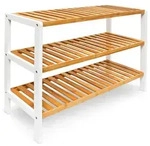 Relaxdays Schuhregal, Hellbraun, Holz, Holzwerkstoff, 70x54.5x24.5 cm, Garderobe,