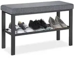 Relaxdays Schuhbank, Mehrfarbig, Metall, Holzwerkstoff, Textil, 81x50.5x32 cm,