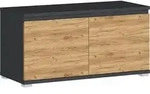 Garderobenbank, Anthrazit, Eiche, Kunststoff, 1-Sitzer, 96x52x40 cm, Made in Germany,