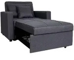 MCW Schlafsessel, Grau, Textil, 101x90x197 cm, Wohnzimmer, Sessel, Schlafsessel