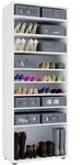 Mid.you Schuhschrank Vandol, Wei&szlig;, Holzwerkstoff, 8 F&auml;cher, 71x180x37 cm, stehend,