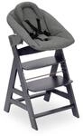 Hauck Hochstuhl-Set Alpha Newborn Set, Anthrazit, Holz, Metall, Textil, Buche,