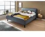 P & B Polsterbett Frieda, Blau, Holz, Esche, massiv, 180x200 cm, Reach, Schlafzimmer,