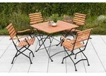 Gardenson Gartentischgruppe Schlossgarten, Natur, Schwarz, Holz, Metall,