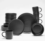 Van Well Kombiservice Nero , Schwarz , Keramik , 16-teilig , 370 ml , 30x30x30 cm , Van Well Kombiservice Nero , Schwarz , Keramik , 16-teilig , 370 ml , 30x30x30 cm ,