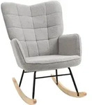 Homcom Schaukelstuhl,, Hellgrau, Textil, Buche, F&uuml;llung: Polyester, 98x101x71 cm,