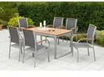 Gardenson Gartentischgruppe Siena, Grau, Natur, Silber, Holz, Metall, Textil, Akazie,
