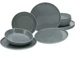 Creatable Tafelservice, Grau, Keramik, 12-teilig, Essen & Trinken, Geschirr,