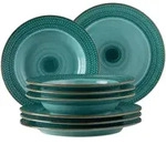 M&auml;ser Tafelservice Prospero, Blau, Keramik, 8-teilig, 30.5x30.5x22 cm, Essen &