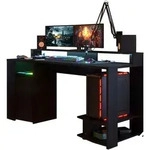Gaming, Schwarz, Holzwerkstoff, 120x200x80 cm, Kinder- & Jugendzimmer, Jugendm&ouml;bel,