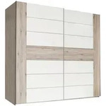 Carryhome Schwebet&uuml;renschrank, Eiche, Wei&szlig; Hochglanz, Holzwerkstoff, 2 F&auml;cher,
