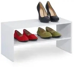 Relaxdays Schuhregal, Wei&szlig;, Holzwerkstoff, 60x29.5x29.5 cm, Garderobe,
