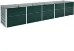 vidaXL Hochbeet, Gr&uuml;n, Metall, 80x45x400 cm, Gartenzubeh&ouml;r, Hochbeete