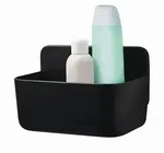 Tesa Duschkorb Lavaa, Schwarz, Kunststoff, eckig, 20x11x12 cm, Made in Germany,