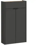 Schuhschrank GW-Ameca, Graphit, Eiche, Kunststoff, 4 F&auml;cher, 1 Schublade(n)