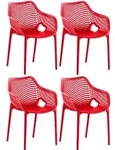 CLP Gartenstuhl, Rot, Kunststoff, 57x81x60 cm, Gartenm&ouml;bel, Gartenst&uuml;hle,
