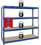 Proregal Schwerlastregal, Dunkelblau, Metall, Rechteckig, 200x180x60 cm, Freizeit,