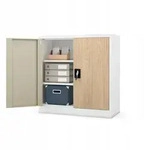 Jan Nowak Metallschrank, Wei&szlig;, Beige, Metall, 90x93x40 cm, Arbeitszimmer,
