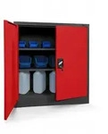 Jan Nowak Metallschrank, Rot, Anthrazit, Metall, 90x93x40 cm, Arbeitszimmer,