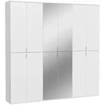 Mid.you Dreht&uuml;renschrank, Wei&szlig;, Glas, Holzwerkstoff, 21 F&auml;cher, 183x193x34 cm, FSC
