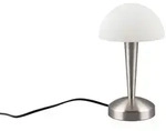 Tischleuchte Canaria, Wei&szlig;, Nickel, Glas, Metall, 26.5 cm, Touch (on/off), Lampen &