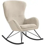 Livetastic Schaukelstuhl, Schwarz, Beige, Metall, 70x102x94 cm,...