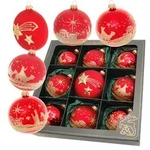 Krebs Glas Lauscha Christbaumkugeln, Rot, Glas, 8x8x8 cm, Dekoration,