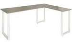 Mid.you Eckschreibtisch, Grau, Wei&szlig;, Holzwerkstoff, rechteckig, U-Form, 120x75x165