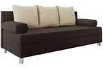 Mirjan24 Schlafsofa, Braun, Kunststoff, 3-Sitzer, Rechteckig, 192x86x80 cm,