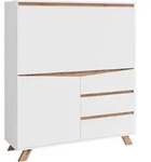 Mid.you Sekret&auml;r, Wei&szlig;, Sonoma Eiche, Holzwerkstoff, furniert, 3 Schublade(n)