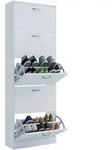 Mid.you Schuhschrank, Wei&szlig;, Holzwerkstoff, 59x170x22 cm, Garderobe,